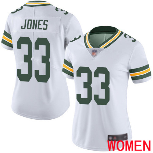 Green Bay Packers Limited White Women 33 Jones Aaron Road Jersey Nike NFL Vapor Untouchable